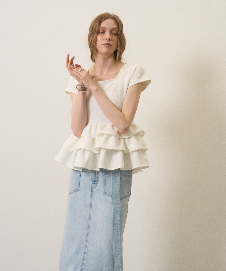 Square Cut Peplum Tops