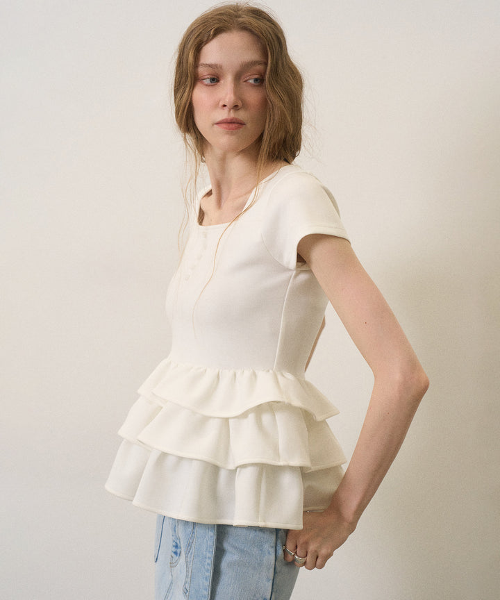 Square Cut Peplum Tops