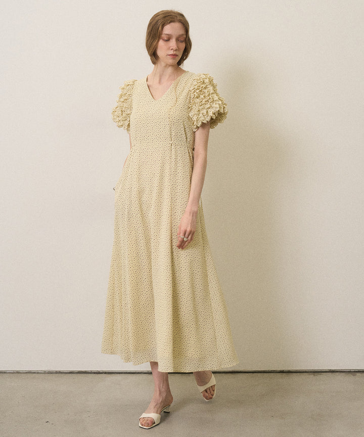 Color Dot Frill Dress