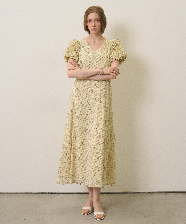 Color Dot Frill Dress