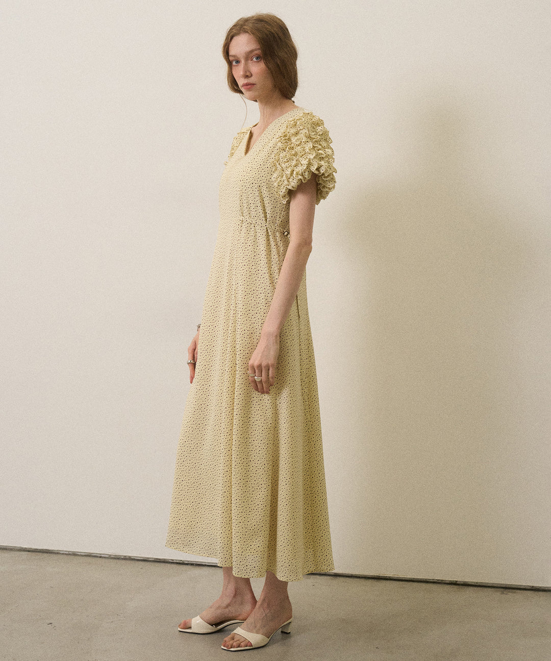 Color Dot Frill Dress