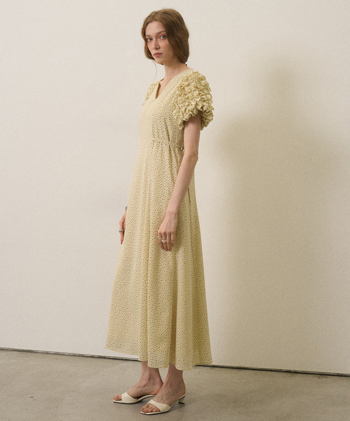 Color Dot Frill Dress
