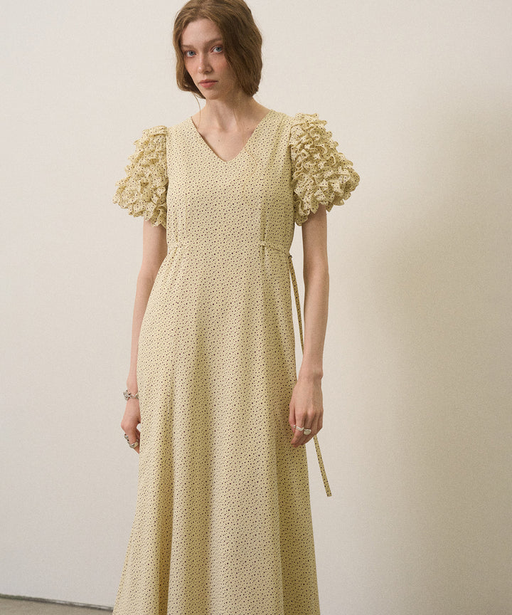 Color Dot Frill Dress