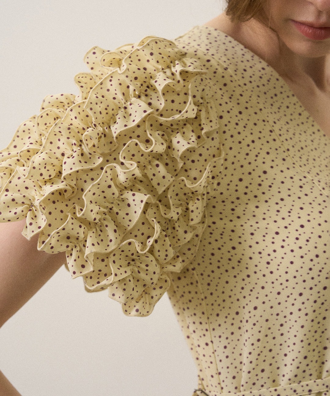 Color Dot Frill Dress