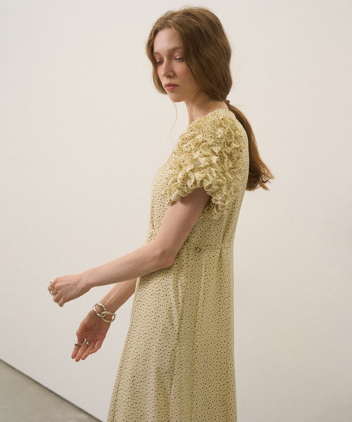 Color Dot Frill Dress
