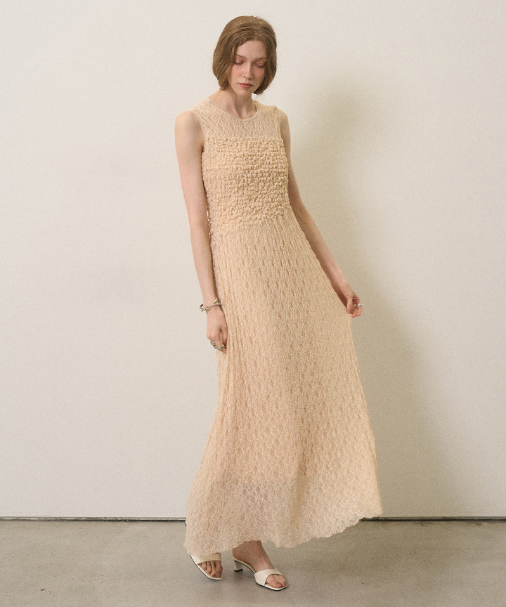 Shirring Lace Bustier Dress
