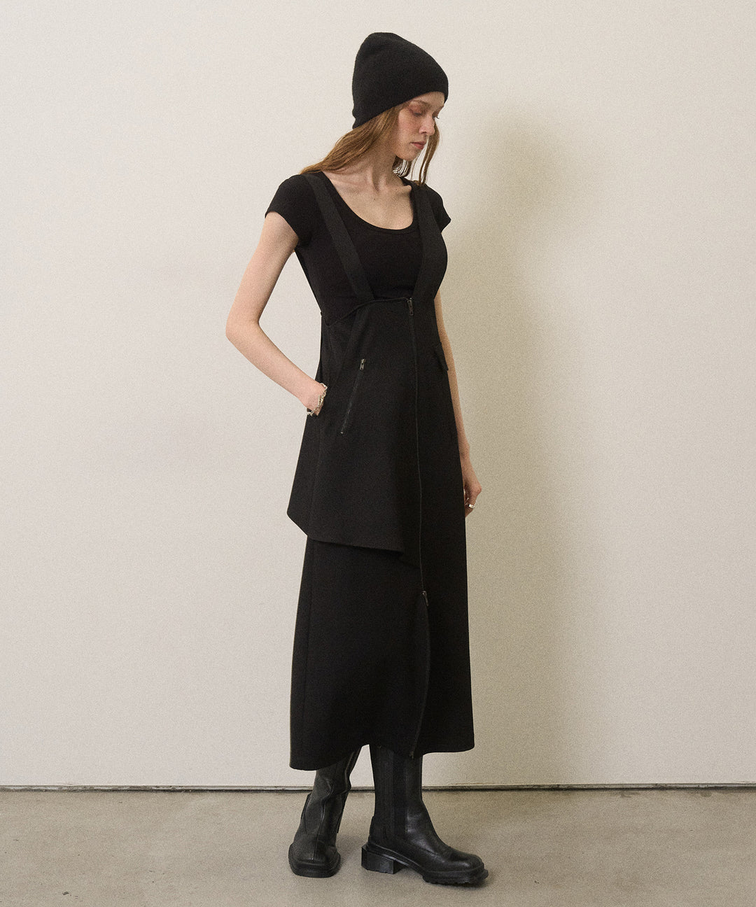 Zip Pencil Asymmetry Dress