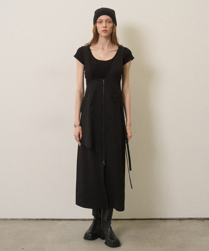 Zip Pencil Asymmetry Dress