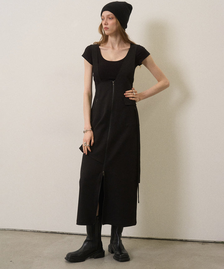 Zip Pencil Asymmetry Dress