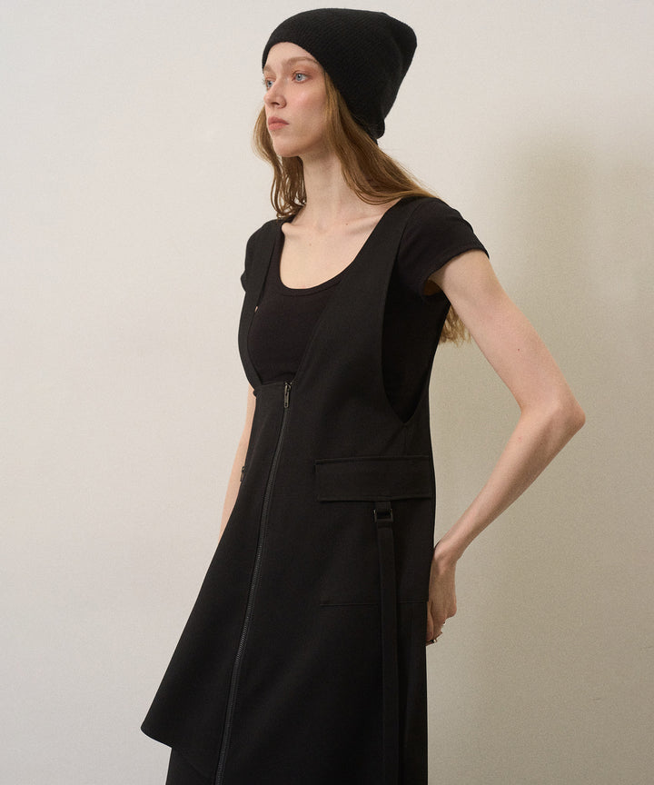 Zip Pencil Asymmetry Dress