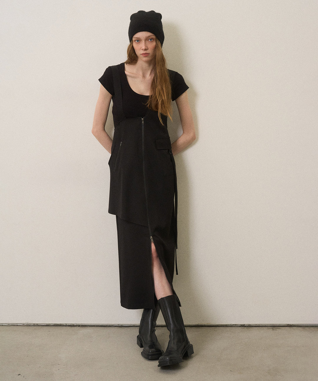 Zip Pencil Asymmetry Dress