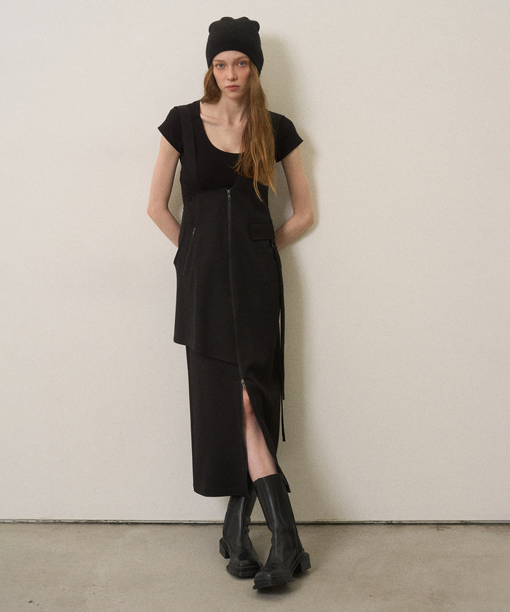 Zip Pencil Asymmetry Dress