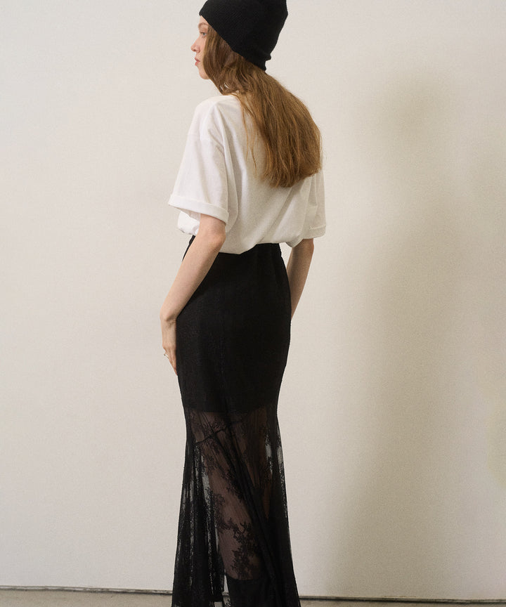 Stretch Lace Tiered Skirt