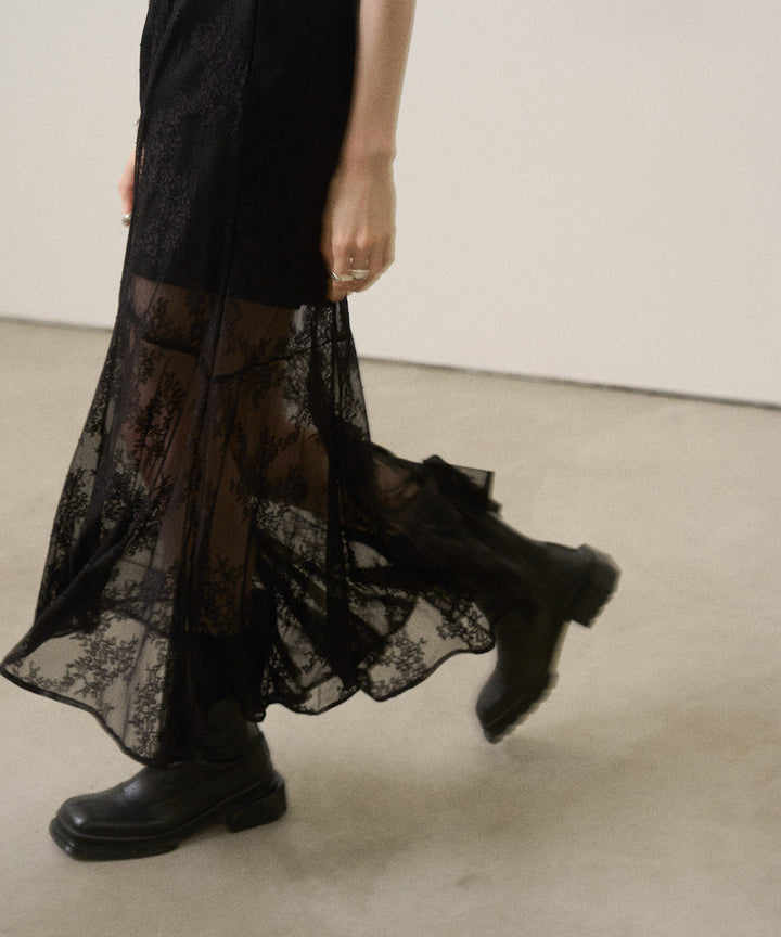 Stretch Lace Tiered Skirt