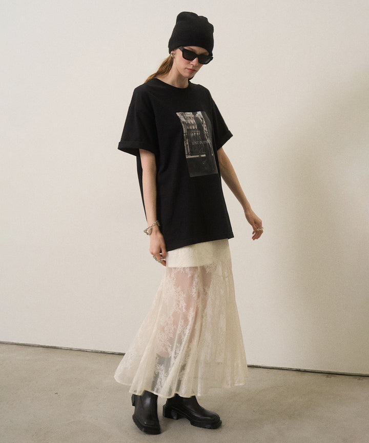 Stretch Lace Tiered Skirt