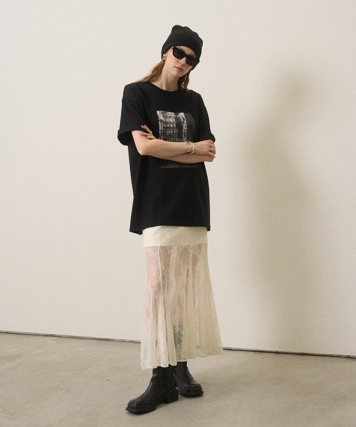 Stretch Lace Tiered Skirt