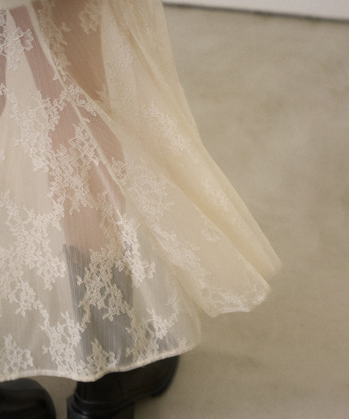 Stretch Lace Tiered Skirt