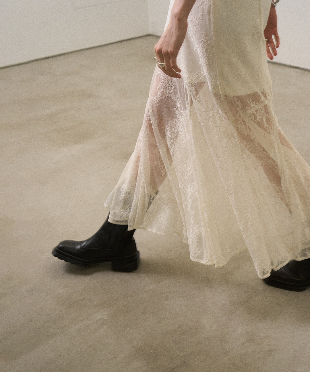 Stretch Lace Tiered Skirt