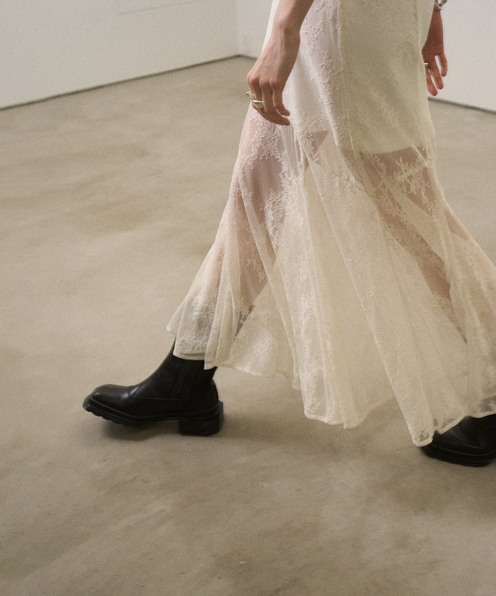 Stretch Lace Tiered Skirt