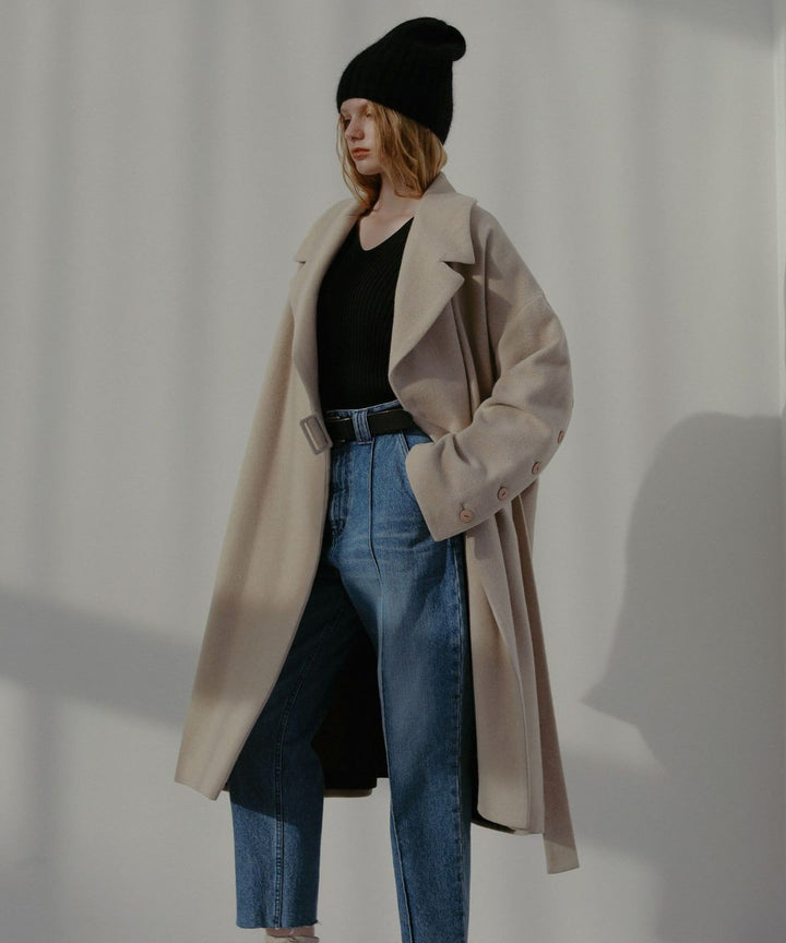 Pintuck Tapered Denim