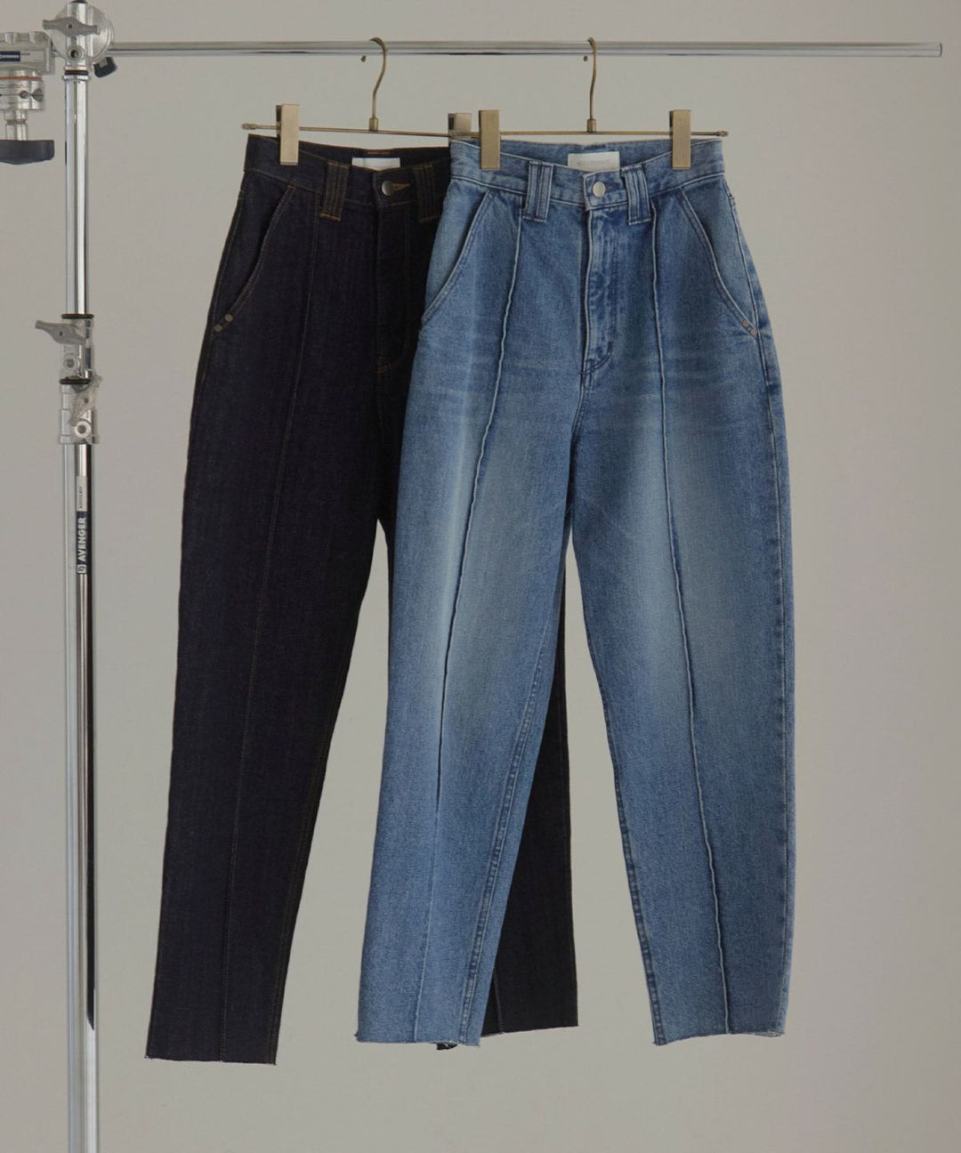 Pintuck Tapered Denim
