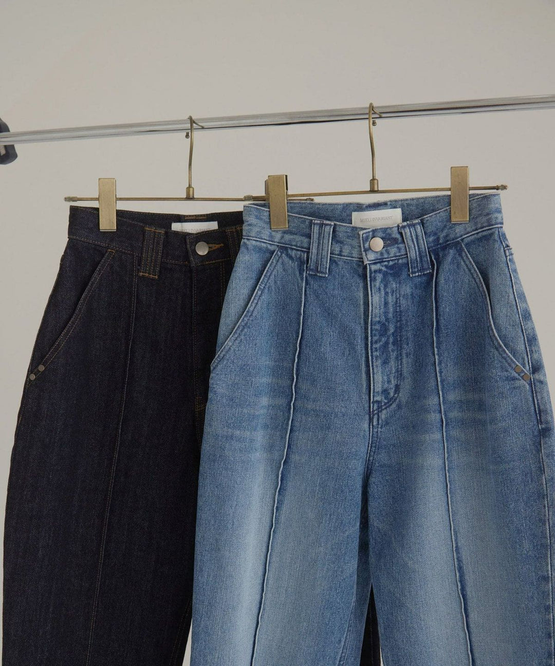 Pintuck Tapered Denim