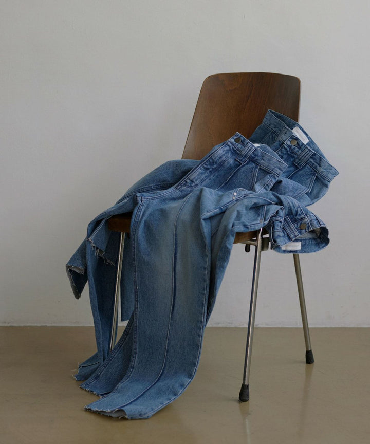 Pintuck Tapered Denim
