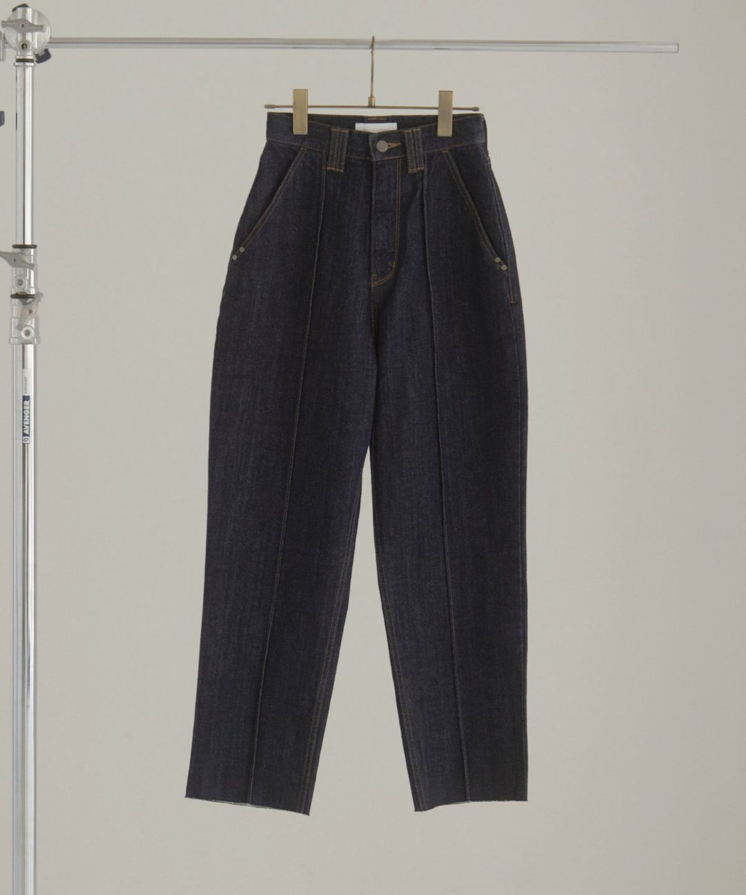 Pintuck Tapered Denim