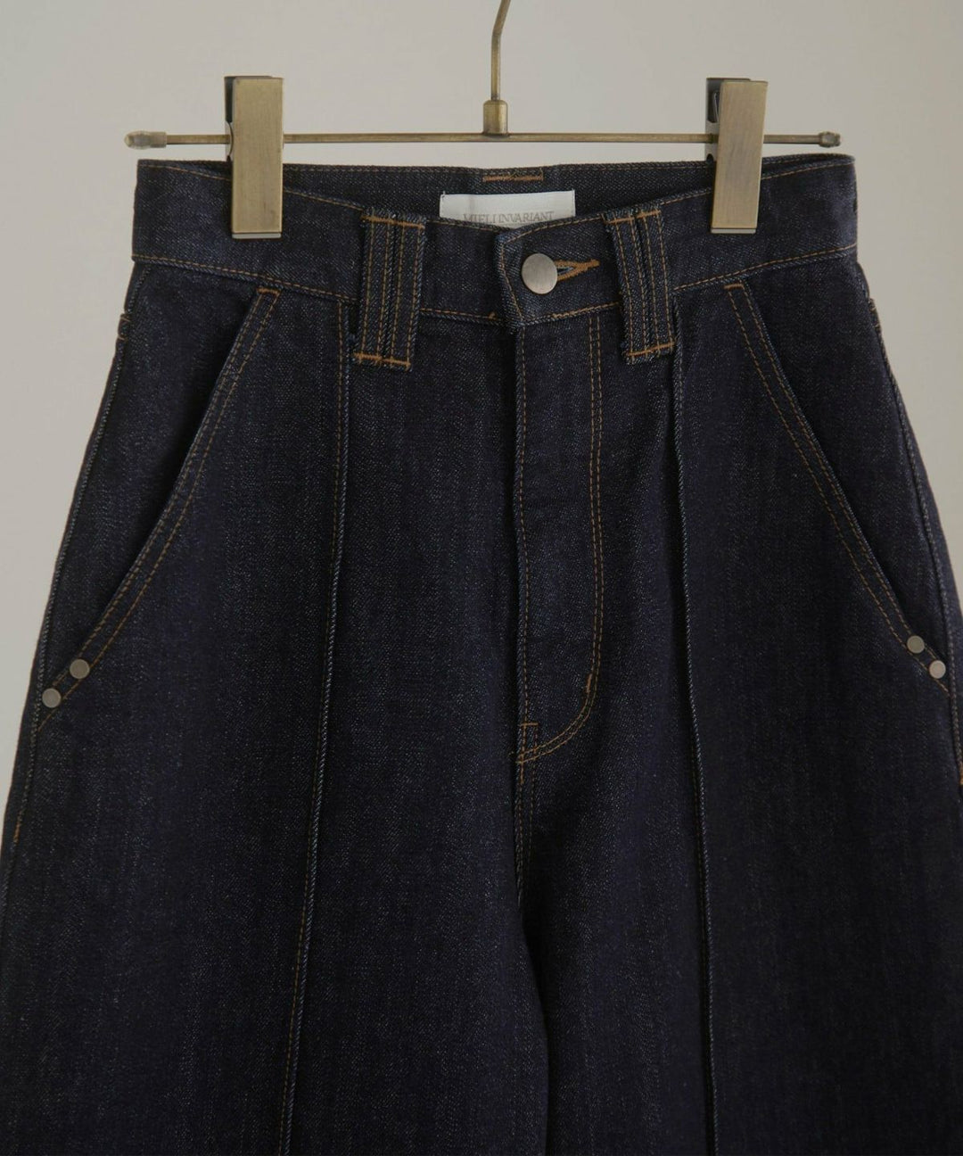 Pintuck Tapered Denim