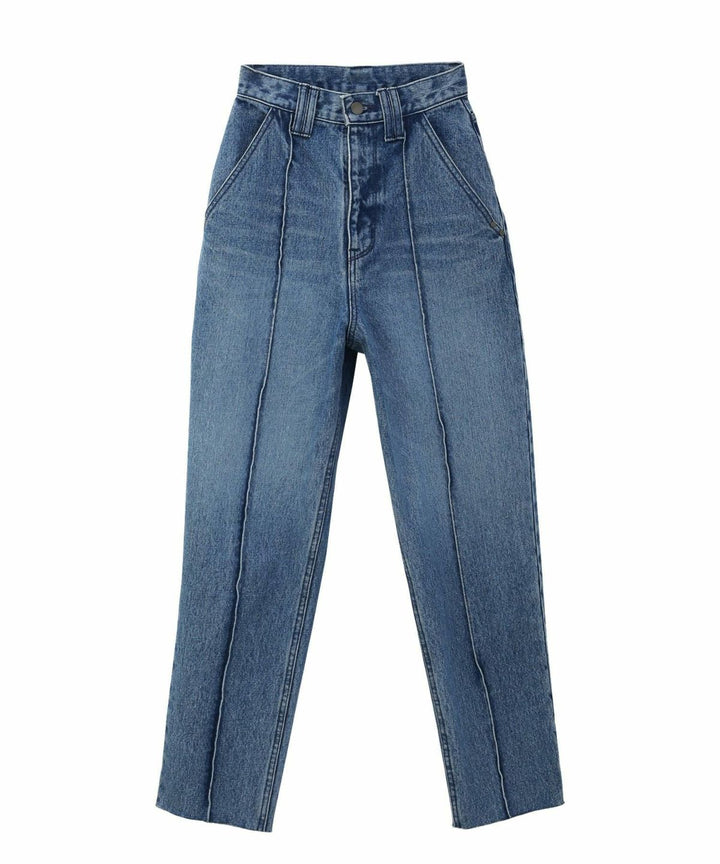 Pintuck Tapered Denim