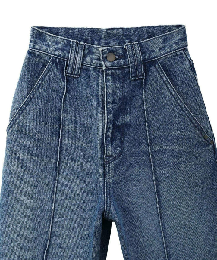 Pintuck Tapered Denim