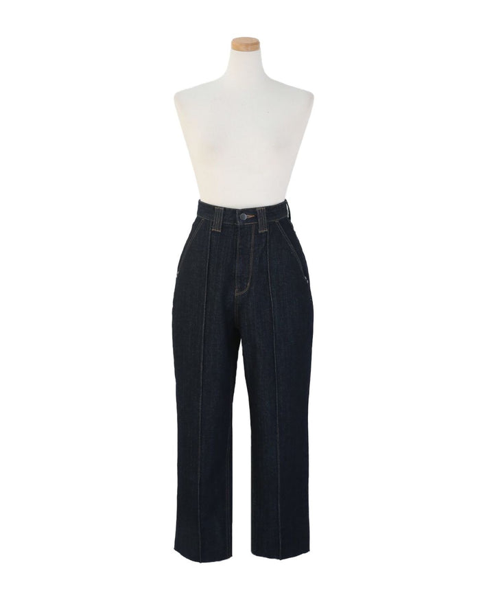 Pintuck Tapered Denim