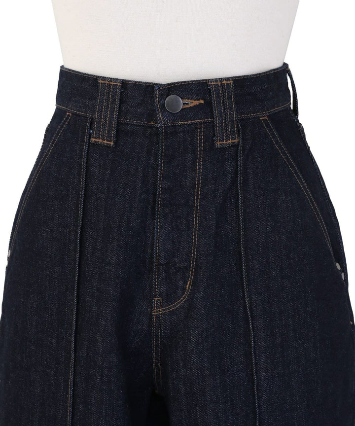 Pintuck Tapered Denim