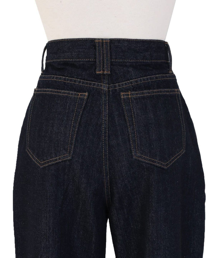 Pintuck Tapered Denim