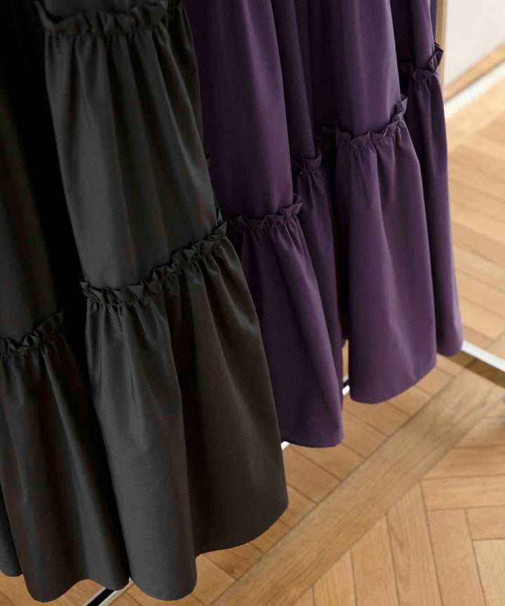 Shirring Tiered C/A Dress