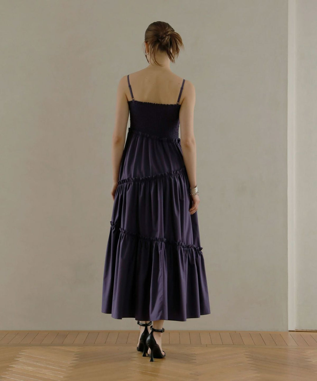 Shirring Tiered C/A Dress