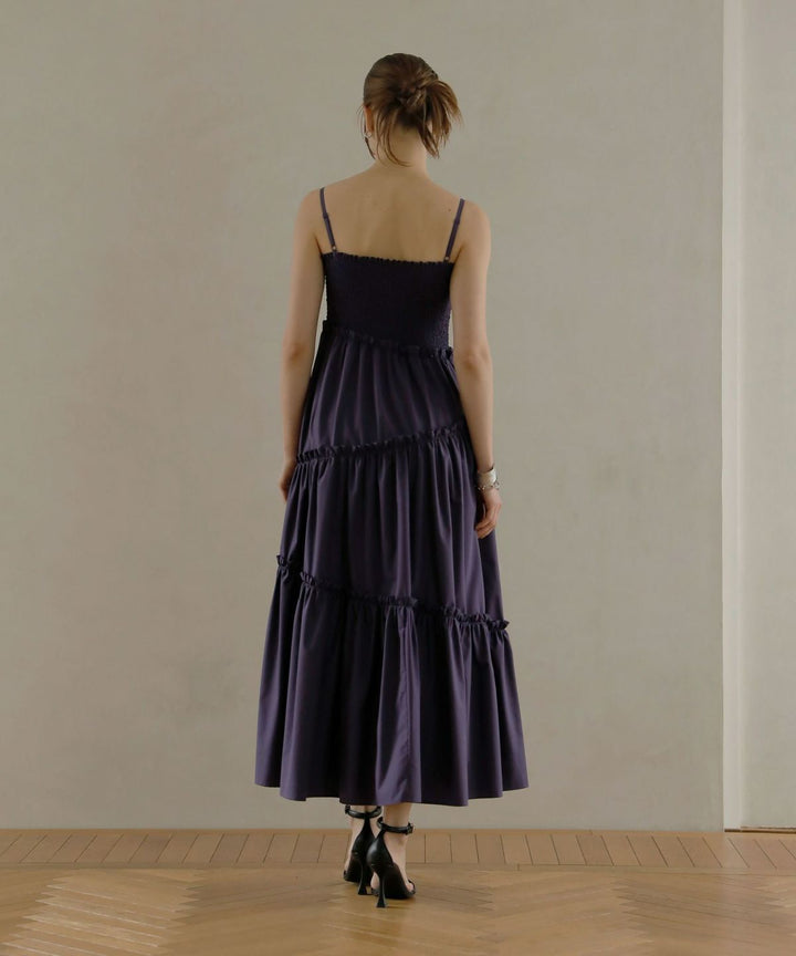 Shirring Tiered C/A Dress