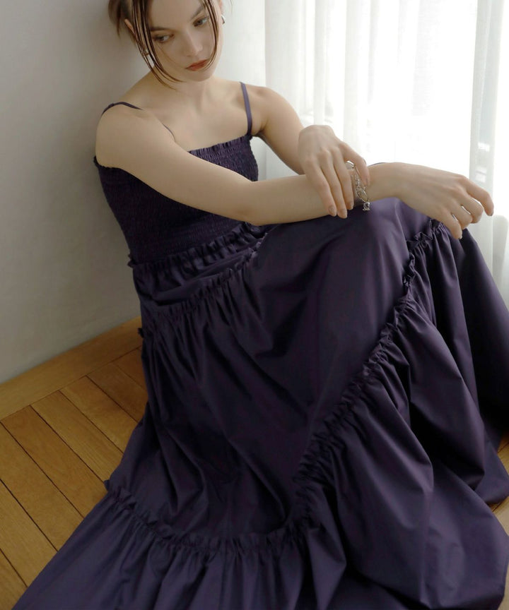 Shirring Tiered C/A Dress