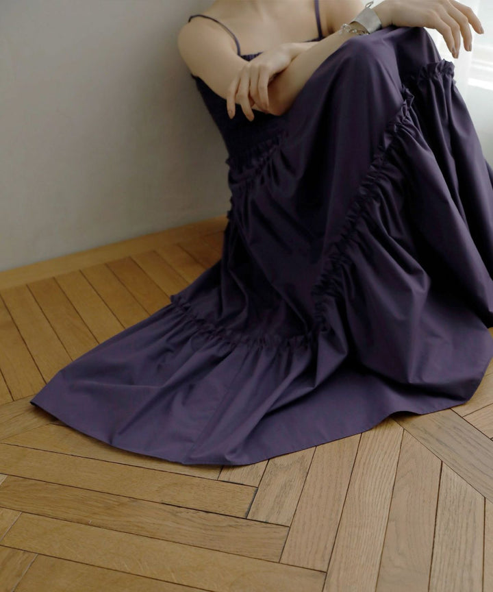 Shirring Tiered C/A Dress