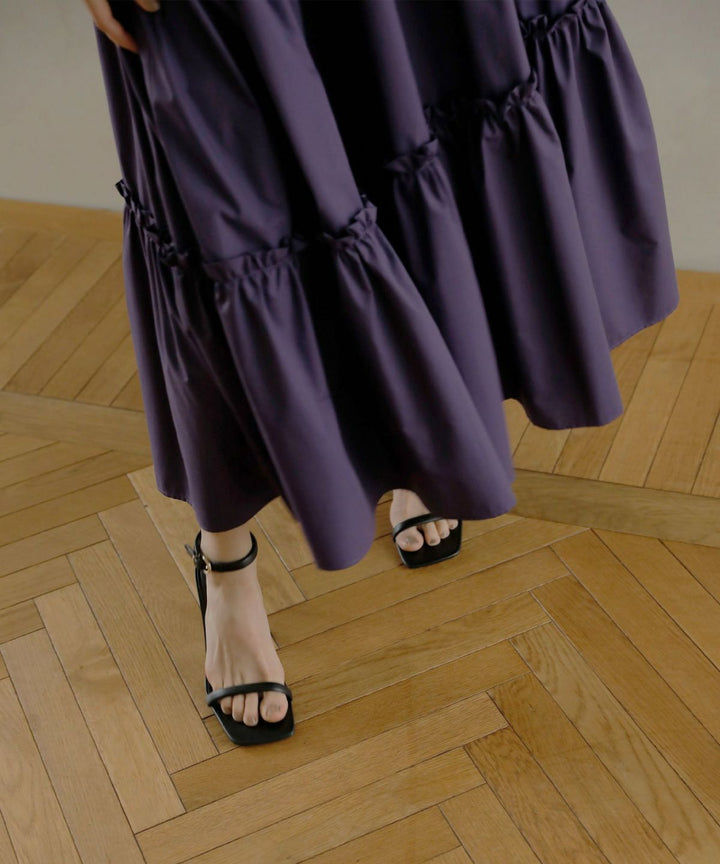 Shirring Tiered C/A Dress