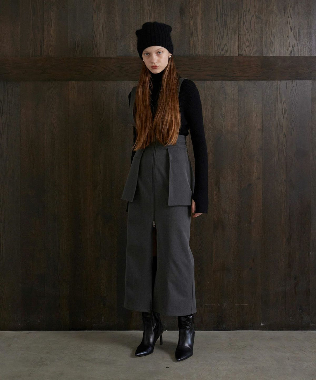 Suspender Zip Pencil Skirt