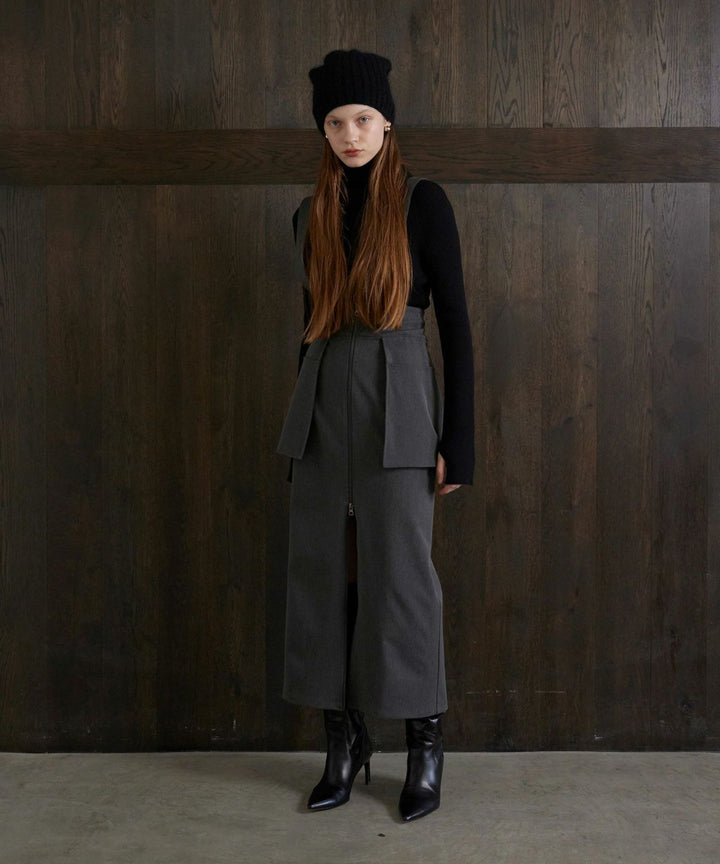 Suspender Zip Pencil Skirt