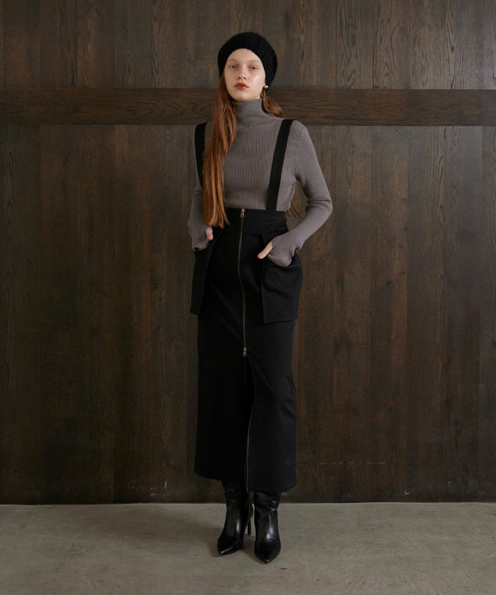 Suspender Zip Pencil Skirt