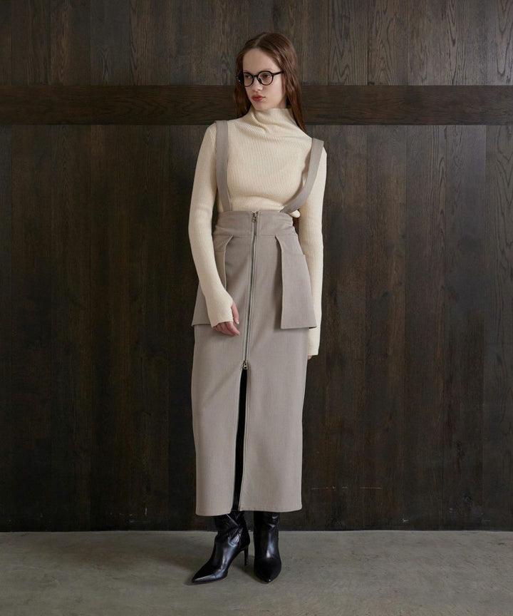 Suspender Zip Pencil Skirt