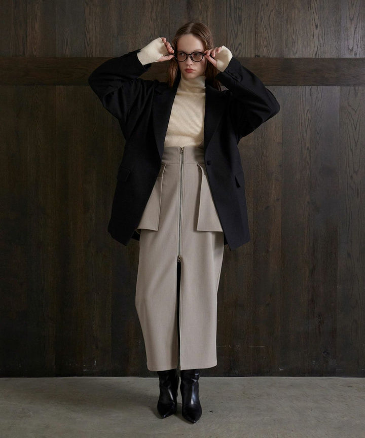 Suspender Zip Pencil Skirt