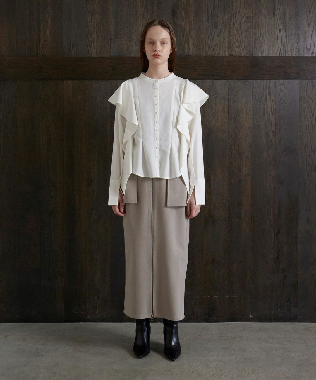 Suspender Zip Pencil Skirt