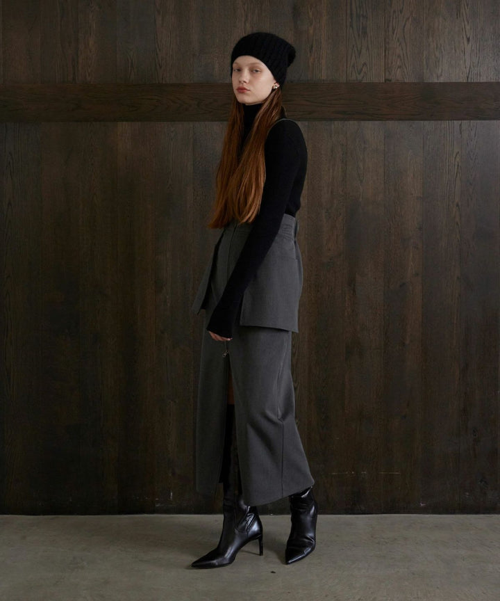 Suspender Zip Pencil Skirt