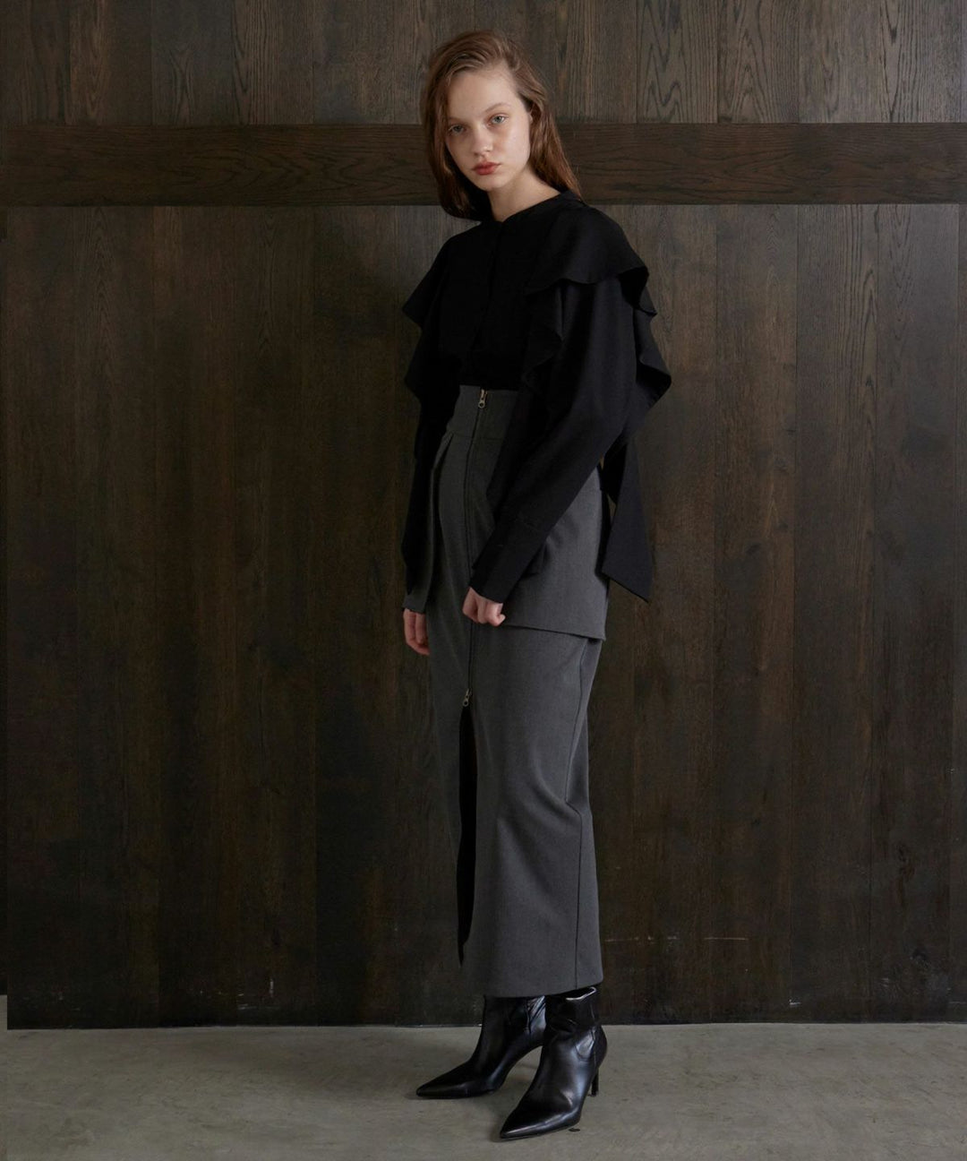 Suspender Zip Pencil Skirt