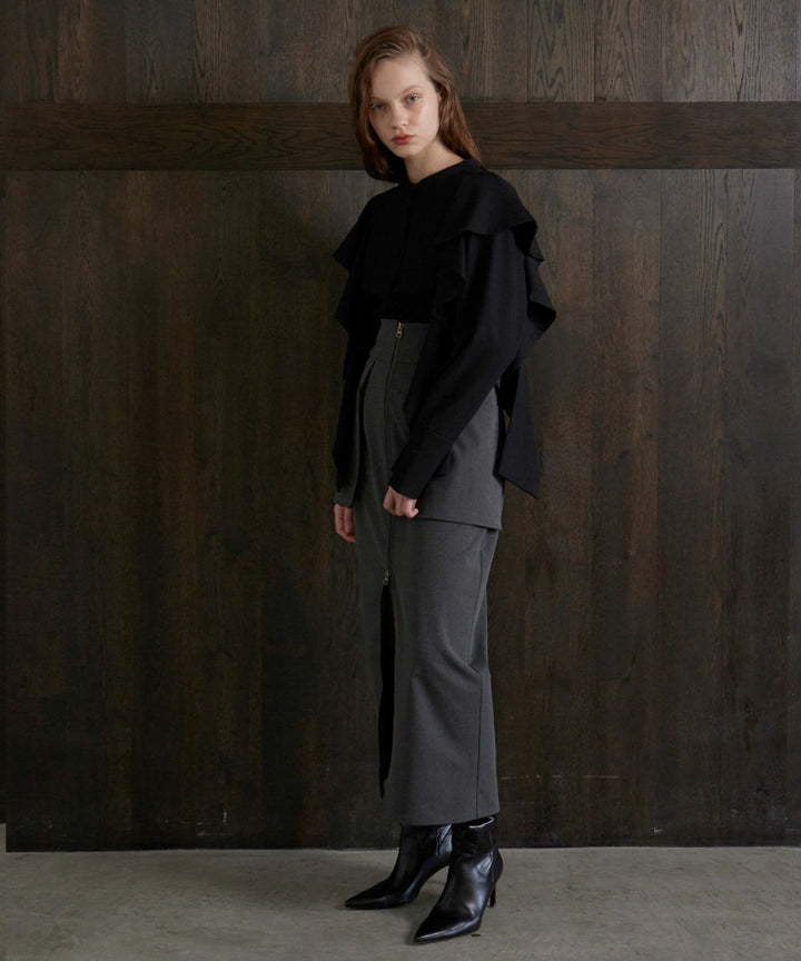 Suspender Zip Pencil Skirt