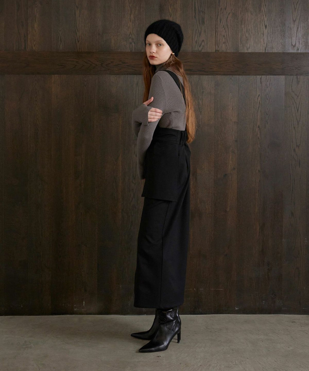 Suspender Zip Pencil Skirt